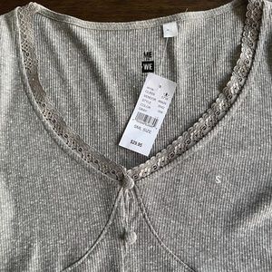NWT PAC Sun girls grey long sleeved top size small